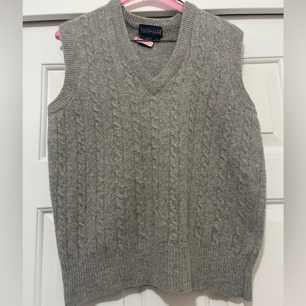 Nordstrom  Gray Cable Knit Sweater Vest